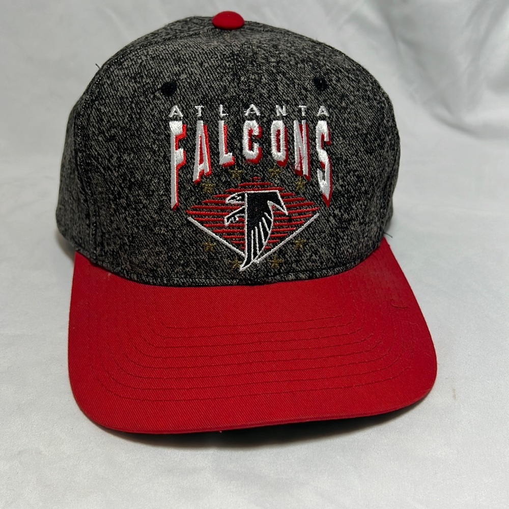 STARTER. 90’s Atlanta Falcons Starter Acid Wash Black Denim NFL Snapback…
